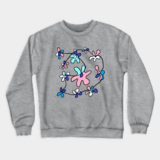 one line drawing flowers Crewneck Sweatshirt